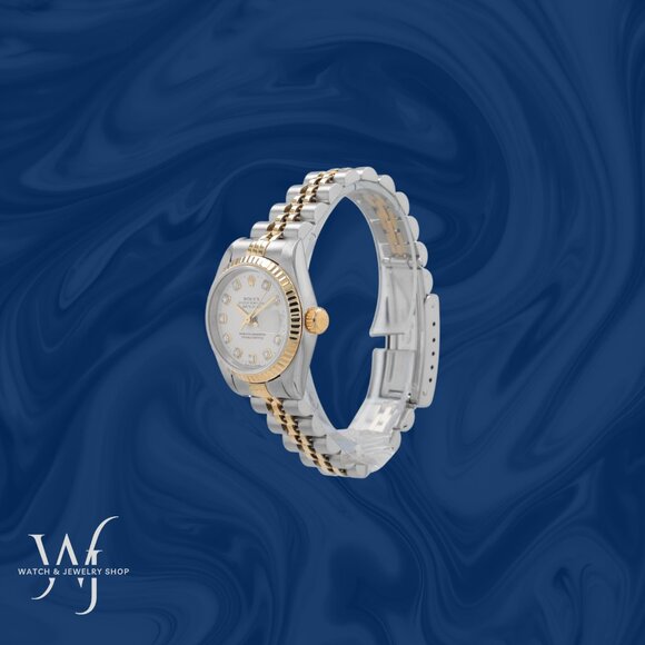 Rolex Ladies Datejust 26mm Two Tone Silver Diamond NS Dial Fluted Jubilee 69173 main image 2